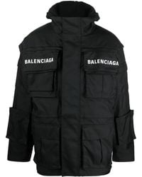 Balenciaga - Logo-Print Oversized Technical Parka - Lyst