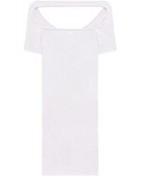 Courreges - Hyperbole Embroidered Ribbed Mini Dress - Lyst