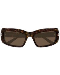 Balenciaga - Bb Havana Rectangle Sunglasses - Lyst