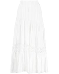 Silvia Tcherassi - Cher Lace-embroidered Tiered Skirt - Lyst