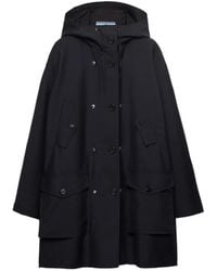 Prada - Mohair En Re-Nylon Jas Met Enkele Rij Knopen - Lyst