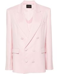 ANDAMANE - Double-breasted Crepe Blazer - Lyst