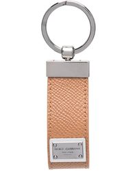 Dolce & Gabbana - Logo-Plaque Leather Keyring - Lyst