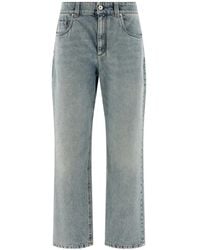 Brunello Cucinelli - High-Waist Cotton Jeans - Lyst