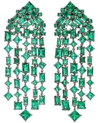 Anabela Chan - 18kt White Gold Vermeil Cascade Emerald Earrings - Lyst