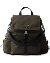 Prada - Explore Re-Nylon And Leather Backpack - Lyst