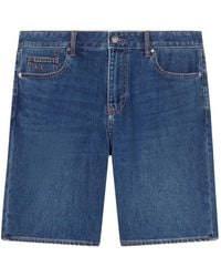ARMANI EXCHANGE - Logo-Patch Denim Shorts - Lyst