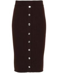 Pinko - Ribbed-Knit Midi Skirt - Lyst