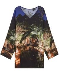 agnès b. - Palm Tree-Print Tunic Top - Lyst