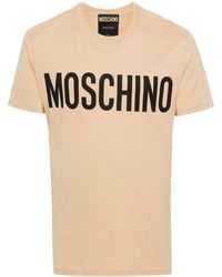 Moschino - T-shirt Aus Bio-baumwolljersey Mit Logodruck - Lyst