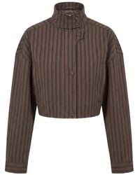 Nicholas - Stripe-Print Cropped Jacket - Lyst