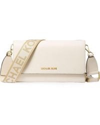 Michael Kors - Logo-Plaque Pebbled-Leather Crossbody Bag - Lyst