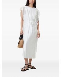 AllSaints - Ola Lace-Insert Ruffled Midi Dress - Lyst