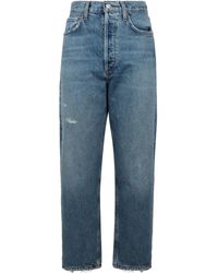Agolde - Frayed-Hem Five-Pocket Jeans - Lyst