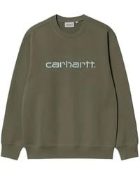 Carhartt - Logo-Embroidered Crew-Neck Sweatshirt - Lyst