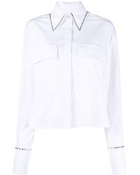 Genny - Crystal-embellished Pointed-collar Shirt - Lyst