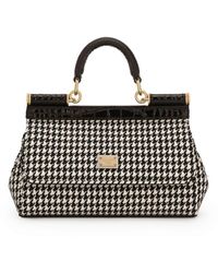 Dolce & Gabbana - Mini Houndstooth Tote Handbag - Lyst