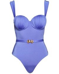 Noire Swimwear - Belted Ruched Balconette Swimsuit - Lyst