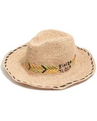 Bimba Y Lola - Logo-Embroidered Raffia Hat - Lyst