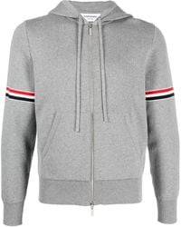 Thom Browne - Striped Zip-Up Hoodie - Lyst