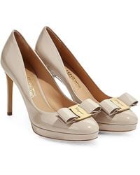Ferragamo - Vara Bow Patent Leather Pumps - Lyst