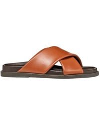 Geox - Adelash Cross-Strap Leather Slides - Lyst