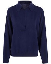 Seventy - Collared Long-Sleeve Sweater - Lyst
