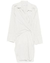 IRO - Lazul Striped Wrap Mini Shirt Dress - Lyst
