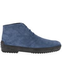 Tod's - Lace-Up Suede Ankle Desert Boots - Lyst