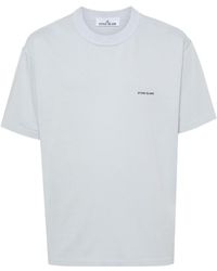Stone Island - T-Shirt mit Logo-Applikation - Lyst