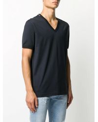 Dolce & Gabbana - Logo Label V-Neck T-Shirt - Lyst