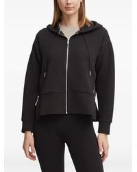 DKNY - Ribbed Zip Hoodie - Lyst