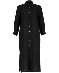 120% Lino - Button-Down Shirt Maxi Dress - Lyst