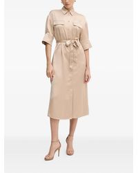 MARC AUREL - Belted Midi Dress - Lyst