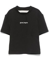 Palm Angels - Cropped T-Shirt With Embroidery - Lyst