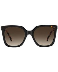 Carolina Herrera - Tortoiseshell-Effect Squared-Frame Sunglasses - Lyst