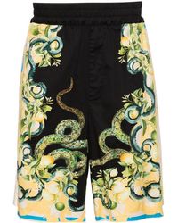 Roberto Cavalli - Lemon And Snake-print Bermuda Shorts - Lyst