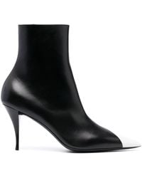 Saint Laurent - Jam Leather Ankle Boots - Lyst
