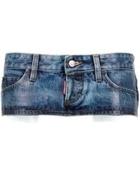 DSquared² - Iced Wash Hot Denim Mini-Rok - Lyst