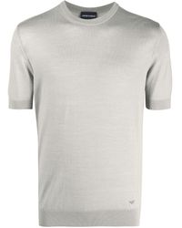 Emporio Armani - Virgin Wool Knitted T-shirt - Lyst