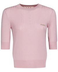 Marni - Maglione A Coste Con Ricamo - Lyst