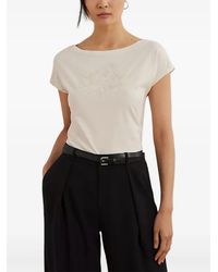 Ralph Lauren - Embroidered Cotton T-Shirt - Lyst