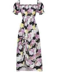 Sleeper - Belle Floral-Print Off-Shoulder Dress - Lyst