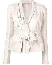Rick Owens Chaqueta con detalles fruncidos - Blanco