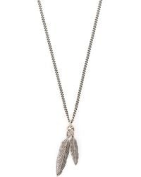 Emanuele Bicocchi - Twin Feather Pendant Necklace - Lyst