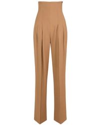 Elisabetta Franchi - Bustier-Style Gabardine Trousers - Lyst
