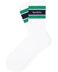 Sporty & Rich - Logo-Embroidered Striped Socks - Lyst