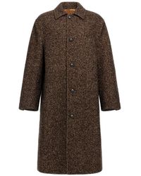 Roberto Cavalli - Herringbone-Pattern Single-Breasted Coat - Lyst