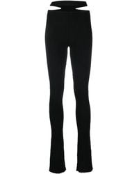ANDREADAMO - Ribbed Knit Cut-Out Flared Trousers - Lyst