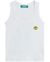 Barrow - Smiley Ribbed Tank Top - Lyst